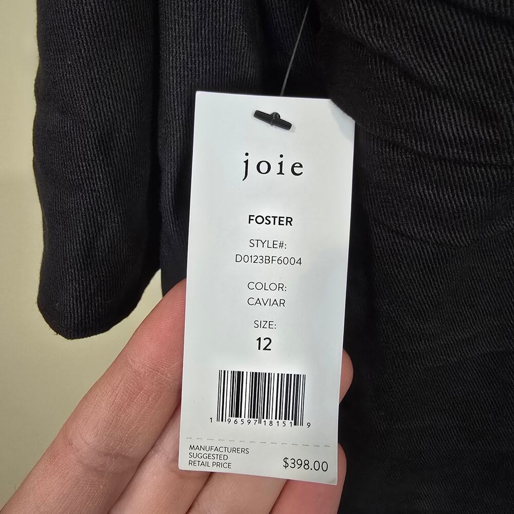 NEW NWT Women's Joie Black "Foster" Mini Dress Flowy Sleeves | Size 12 - Picture 9 of 11